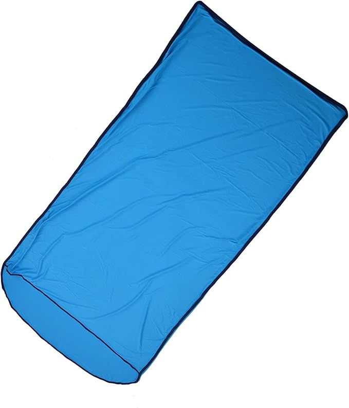 Ultralight Multifunctional Sleeping Bag Liner Elastic and Breathable for Camping Hiking Backpacking with Storage Bag Skin Friendly Polyester Fabric Unfolded Size 78.7x31.5in (Blue)