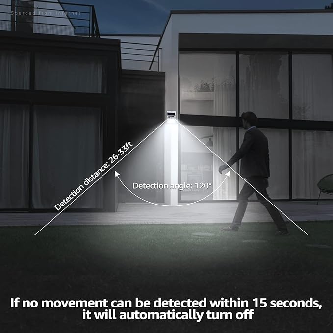 TORCHSTAR Outdoor LED Solar Powered Motion Sensor Light IP65 Waterproof Cordless Outdoor Wall Lighting for Driveway Patio Garage Porch 6500K Pure White White Pack of 4