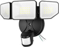 65W 6500LM Flood Lights Outdoor Motion Sensor Hardwired Security Floodlights 6500K IP65 Waterproof Dusk to Dawn Lighting Outside Black 1 Pack