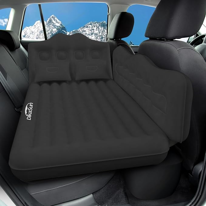 Car Air Mattress Inflatable SUV Truck Camping Mattress for Back Seat Thickened Travel Car Bed Sleeping Pad with Air Pump 2 Pillows