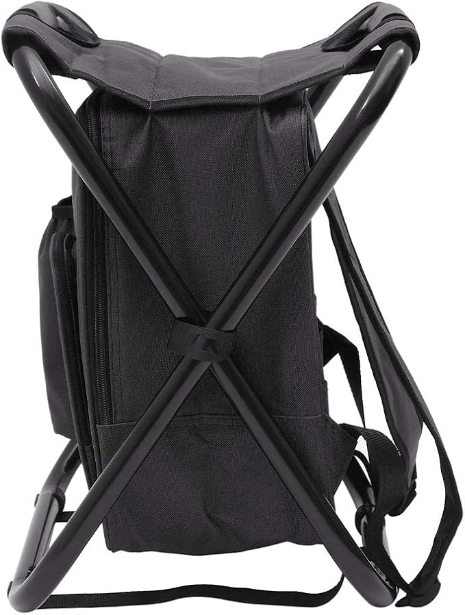 Backpack Chair for Adults Portable Camping Hunting Fishing Backpack and Seat Combo Foldable Chair Bag with Cooler Bag Waterproof Fishing Stool Collapsible Chair Storage Bag with Portable Belt