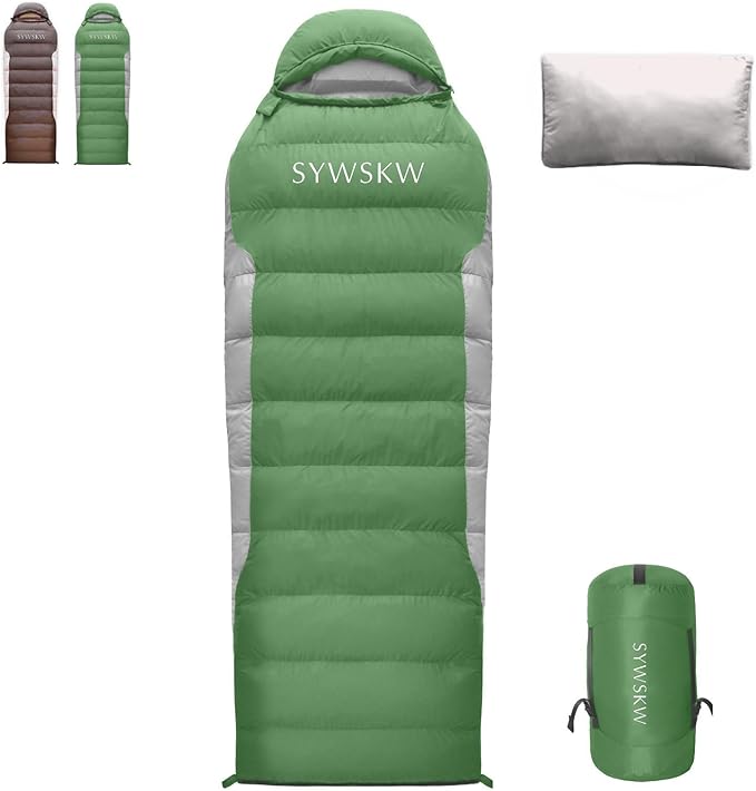 Ultralight Down Sleeping Bag with Pillow 15F 32F 45F Sleeping Bag for WomenMenYouth BackpackingHiking and Camping Outdoor with YKK Two-Way Zipper 680 FP Down