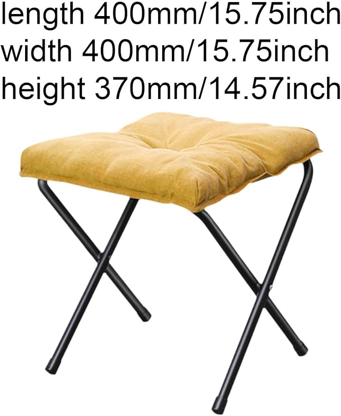 Footrest Fishing Seat Multipurpose Space Saving Easy to Carry Camping Chair Portable for Barbecue Lawn Hiking Fishing Camping Yellow