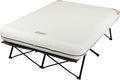 Coleman Queen-Size Airbed Cot Combination Folding Air Mattress with Steel Frame &amp Side Table Battery Pump Included Great for Camping Lounging Elevated Sleeping Guests &amp More