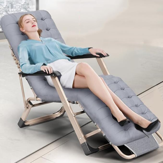 Folding Sun Lounger Adjustable Recliner with Headrest Portable Home Office Outdoor Garden Lounge Chair Load 150Kg Octopus Feet