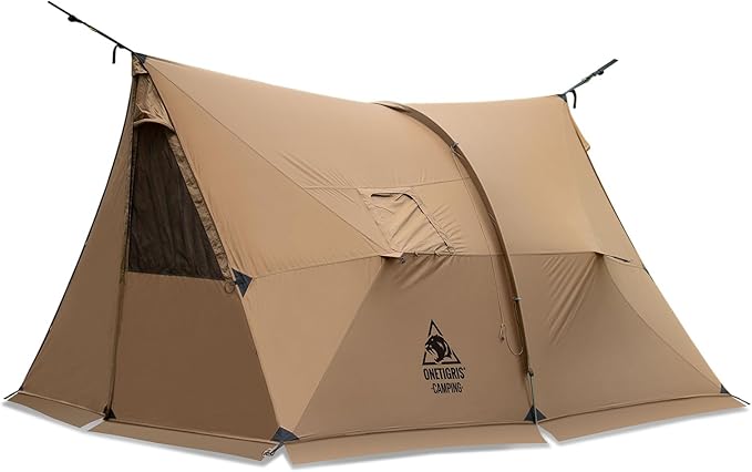 OneTigris ASH Canopy Hammock Hot Tent Spacious Waterproof Windproof 4 Season Tent with Poles for Camping Hiking Bushcrafting Survivalist Car Trips