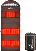 Sportneer Heated Sleeping Bag with 5 Heating Zones Warm Flannel Cold Weather Sleeping Bag for Adults 3 Heat Levels USB Powered (Power Bank Not Included) Winter Camping &amp Outdoor Hiking