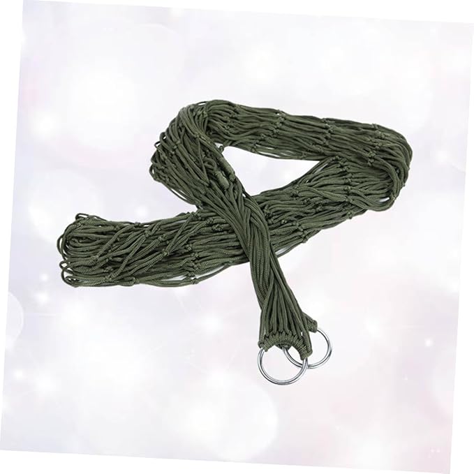 VANZACK 2pcs Outdoor Nylon Rope Hammock Portable Mesh Hanging Bed for Camping Hiking and Leisure Army and Breathable Design
