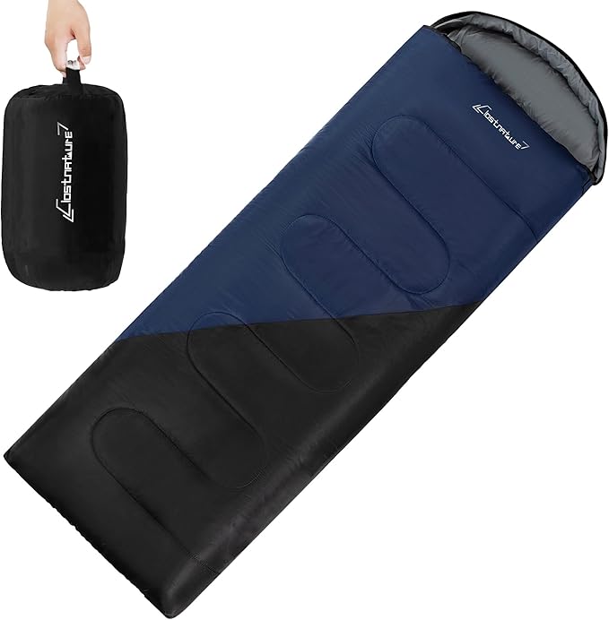 Clostnature Sleeping Bag for Adults and Kids - Lightweight Camping Sleeping Bag for Girls Boys Youths Ultralight Backpacking Sleeping Bag for Cold Weather - Compression Sack Included(Left Zipper)