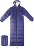 Macarrie Cold Weather Wearable Sleeping Bag for Adults with Sleeves and Hood 74 Inch Long 0 Degree Winter Weather Insulated Extreme Cold Sleeping Bag Coat for Camping Hiking Stadium