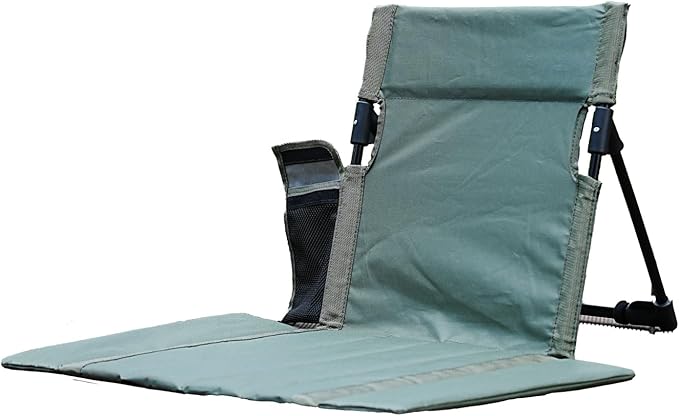 Extra large folding camping backrest with cup holderLightweight portable outdoor large chair for beach park lawn and travelAluminum frame comfortable &amp durable lazy backrest (Olive Green)