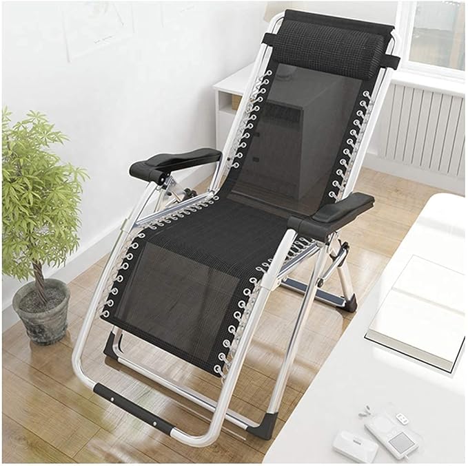 Folding Reclining Chair Heavy Duty Zero Gravity Chairs Sun Loungers Beach Chairs Lounger Deck Chairs Recliner Beach Patio Garden Camping Super Width 65CM