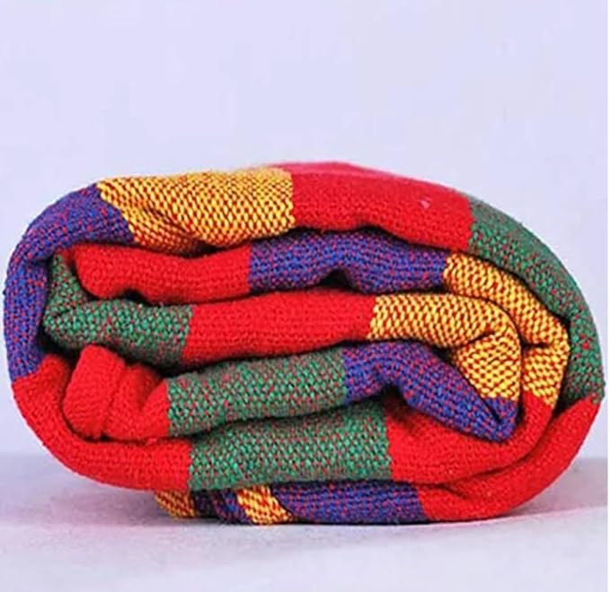 Brazilian Double Cotton Hammock! 2 Free Carabiners Included! Soft Breathable and Easy to Carry! Relax by The Water at The Park or in Your Backyard! Indoors or Outdoors! Large Size!