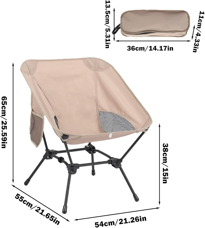 Genérico Folding Camping Chair | Portable Camping Seat - Outdoor Chair | for Campers Hikers Travellers Visitors Beach Concert Park Picnic BBQ