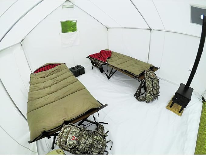 Guide Gear 10x12' Canvas Wall Tent for Hunting Outdoor Camping Waterproof 4 Season Tents (Frame Not Included)