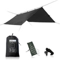 DD Hammocks - DD Tarp 3x3 - Jet Black (10ft x 10ft) - 100% Waterproof - Lightweight &amp Multifunctional Stealth Rainfly Tarp Tent Shelter for Bushcraft &amp Camping