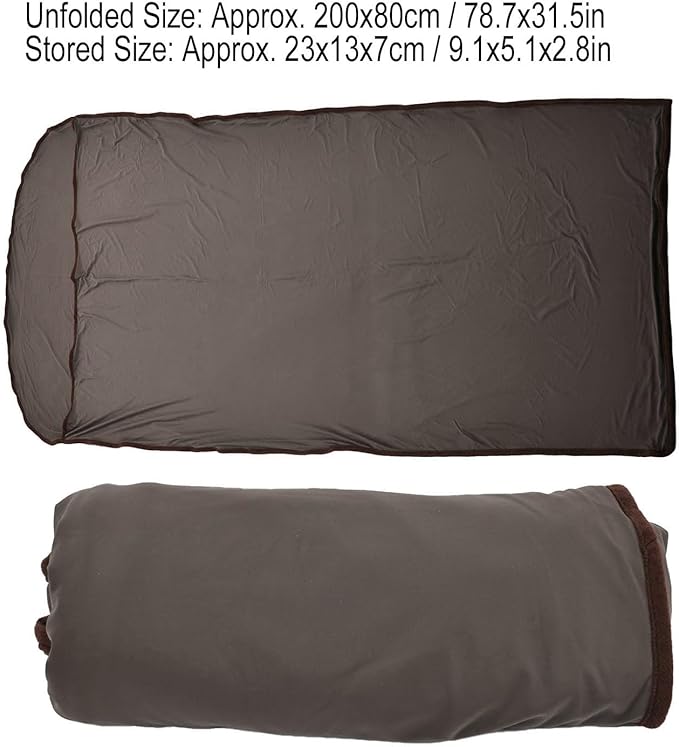 Ultralight Multifunctional Sleeping Bag Liner Elastic and Breathable for Camping Hiking Backpacking with Storage Bag Skin Friendly Polyester Fabric Unfolded Size 78.7x31.5in (Gray)