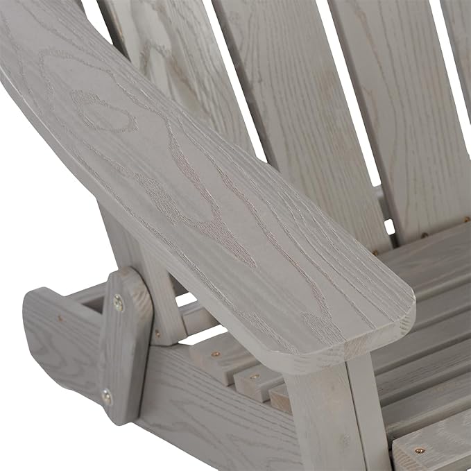 ZeHuoGe Oversize Embossed Wooden Outdoor Folding Chair with Pre-Assembled BackRest &amp SeatBoard Wood Patio Chair for Garden Backyard Porch Pool Deck Firepit