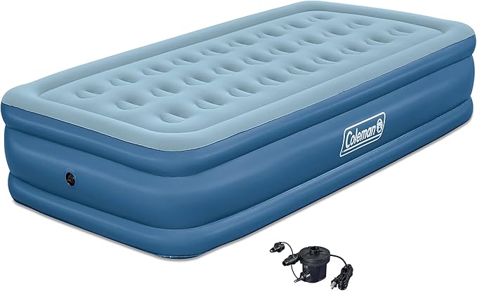 Coleman: SupportRest Plus: 16 Twin Airbed - Handheld A/C Pump Double-High Inflatable Mattress Storage Bag Water-Resistant PVC Indoor-Outdoor