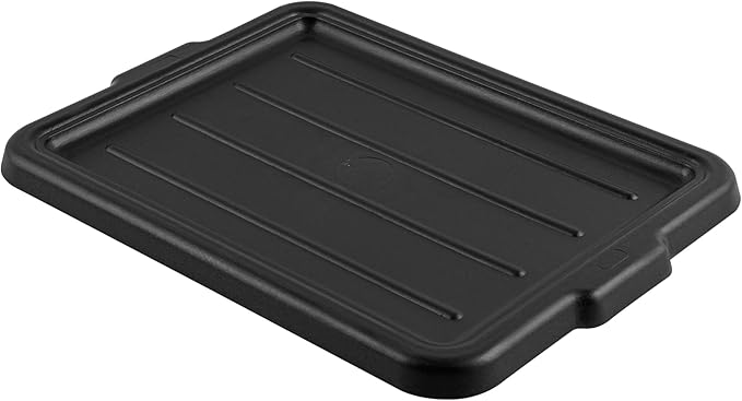 Restaurantware-LID ONLY: RW Clean 23.2 Inch x 16.9 Inch Bus Tub Lid 1 Snap-On Lid For Bus Box - With Handles Black Plastic Restaurant Tub Lid Bus Tub Sold Separately