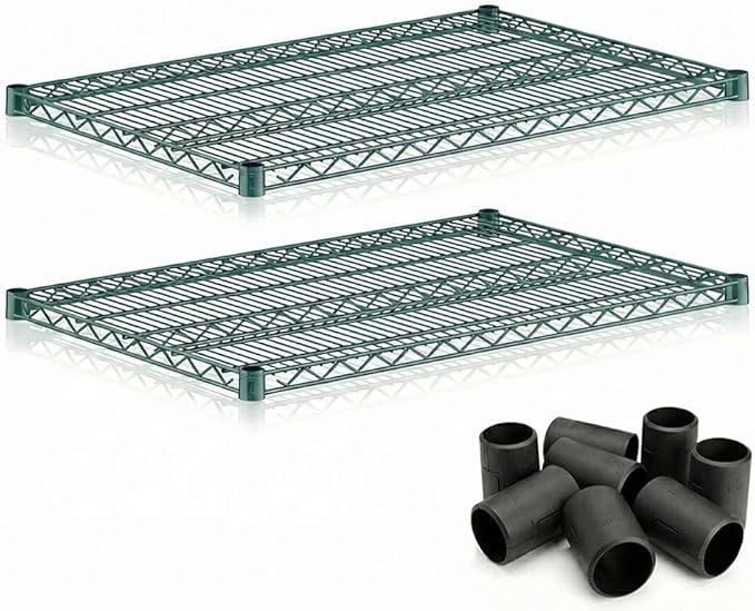 2-Pack 24 x 36 Green Additional Wire Shelf for Shelving Units Replacement Shelves for Wire Rack