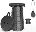 WESAPPINC Upgraded Collapsible Stool Lightweight &amp SturdyMax 400lbs Portable Retractable Telescoping Stool Foldable Camping Stool for Adults Outdoor Hiking Garden BBQ Fishing (Black)