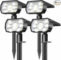 NYMPHY Solar Lights Outdoor Waterproof IP68 56 LED 3 Lighting Modes Solar Powered Garden Yard Spot Solar Lights for Outside Landscape- 4 Pack (Cool White)