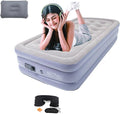Twin Air Mattress Bed with Built in Pump16 Inches High Airbed Inflatable MattressComfort Thickened Blow Up Air BedTravel Sleeping Pad for Guests Home (Twin Size)