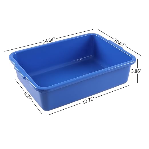 Pekky 5-Pack 8 L Commercial Bus Tubs Small Restaurant Utility Bus Box Blue