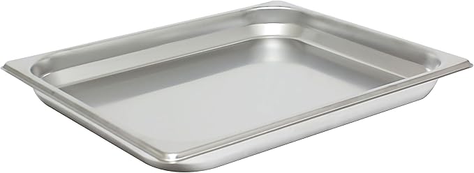 TrueCraftware-Half Size 1-1/4 Deep Stainless Steel Anti-Jamming Steam Table Pan 22 Gauge- Chafing Steam Food Pan Anti-Jam Steam Table Hotel Pan for Restaurant Family Events Personal Catering Use