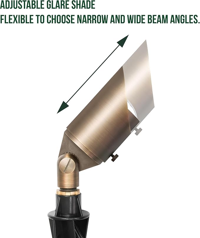 GKOLED 12 Pack Brass Landscape Spotlight LED Low Voltage Landscape Lighting Outdoor Adjustable Lights for Yard Wall Lawn Tree Patio Garden Waterproof Directional Up Light with 5W MR16 Bulb