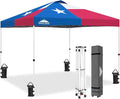 EAGLE PEAK Pop Up Canopy Tent with Wheeled Carry Bag 8 Stakes 4 Ropes 4 Weight Bags Easy Set Up Tent Canopy 10x10 ft 100sqft of Shade Texas