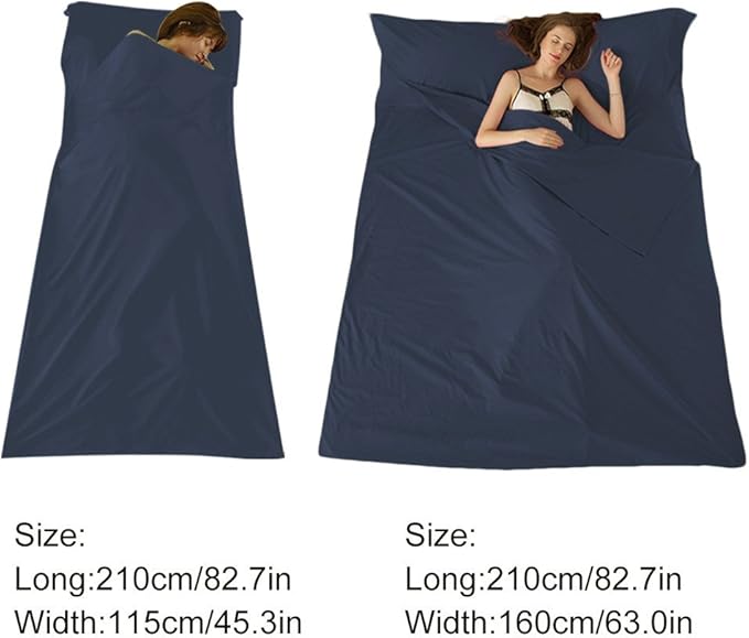 Sleeping Bag Liner Travel Sheets for Hotel Camping Sheets Travel Bed Sheets for Hotel Lightweight Single &ampDouble Compact Sleeping Bag Sack Breathable Travel Sleeping Bag for Hotels Adult Compact S