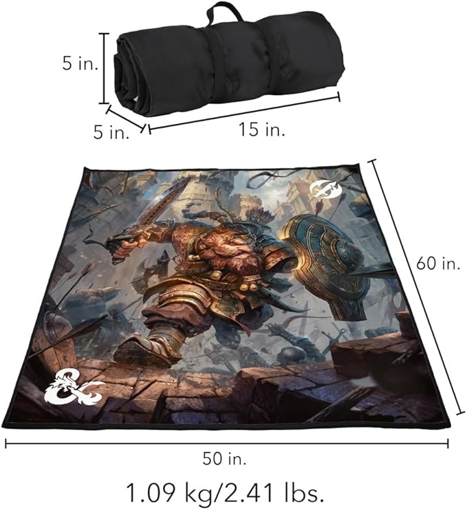 LOGOVISION Dungeons and Dragons Blanket 50x60 2024 Fighter Picnic Outdoor Foldable Blanket for Picnic Beach Camping Park Tailgate