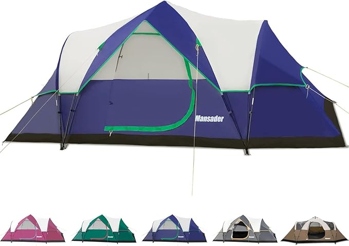 6 Person Family Camping TentWaterproof Windproof with Top RainflyEasy Set UpPop Up Tent for Outdoor Camping Hiking Travel