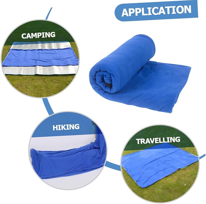Portable Fleece Blanket Lightweight Wear Resistant Camping Accessory Double Sided Design for Outdoor Activities Indoor Use