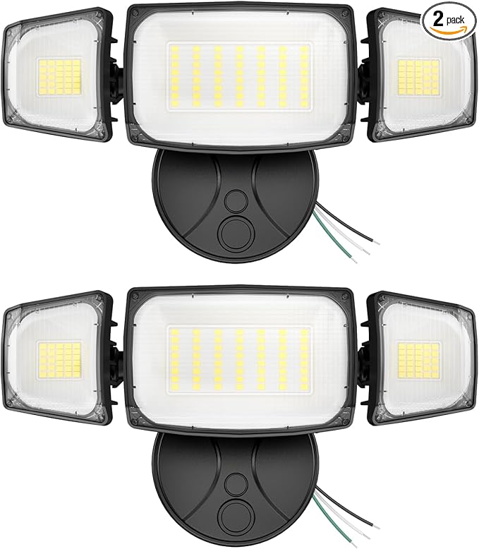 Olafus 80W Flood Lights Outdoor 2 Pack Switch Controlled LED Security Lights 8000LM 6500K Outside Floodlight IP65 Waterproof Exterior Light Fixture for House Yard Garage Wall/Eave Mount Black