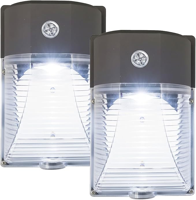 LED Wall Pack Light 26W (150-250W Equivalent)with Photocell Dusk to Dawn3000LM 5000k Daylight WhiteIP65 Outdoor Security LightsETL (2 Pack 26 Watt)