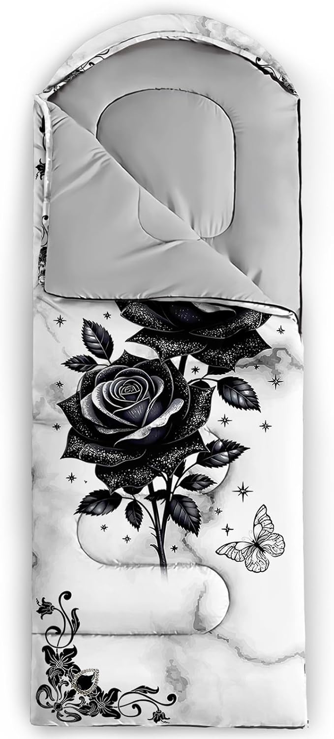 QOOMO Camping Sleeping Bags3 Season Warm &amp Cool WeatherLightweightWaterproof Sleeping Bags for Adults &amp KidsTravelingand OutdoorsCamping Gear Equipment