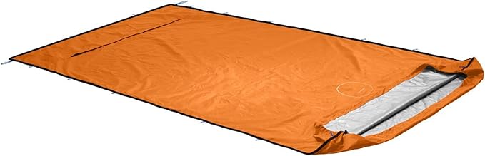 Ortovox Bivy Pro Safety Orange Windproof Emergency Bivy Sack for Two Persons with Silver Thermal Lining &amp Tent Function for Alpine Rescue &amp Touring
