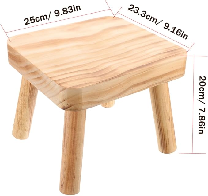 POPETPOP Wood Step Stool Portable Lightweight Stool for Use for Living Room Kitchen Camping and More Sturdy Design Excellent Load-Bearing Capacity