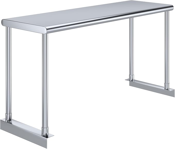 AmGood Stainless Steel Single Overshelf for 36 Long Prep Table. 12 Wide x 36 Long x 18 High