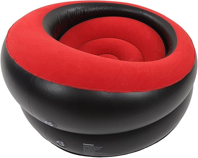 Inflatable Chair Flocking Inflatable Armchair Outdoor Inflatable Lazy Sofa Chair Inflatable Couch Outdoor Air Sofa for Camping Living Room Reading Room Office Balcony Travel 78 X 75cm (red)