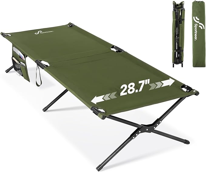 Sportneer Camping Cot 78.3x28.7x14.6 Portable Folding Bed for Adults with Storage Bag Support 330 LBS Compact for Outdoor Camping Travel Home Guest Room