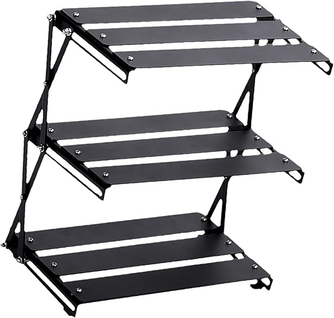 Folding Metal Aluminum Alloy Storage Rack Folding Shelf Storage Display Rack Desktop Storage Rack Camping Storage Rack
