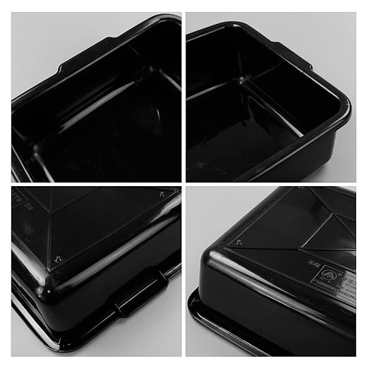 4-Pack 24 L Commercial Bus Box Plastic Utility Bus Tubs Black