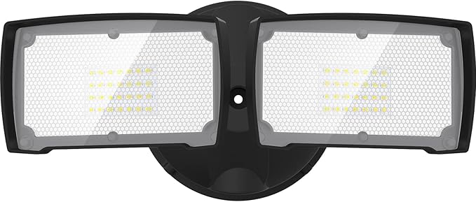 LEPOWER 28W 3000LM ‌LED Security Flood Light‌ ‌Outdoor‌ Switch Controlled Aluminum ‌Security Light‌ 2 Adjustable Heads 5500K Daylight IP65 Waterproof Wet Location for Patio Garden Yard Lights