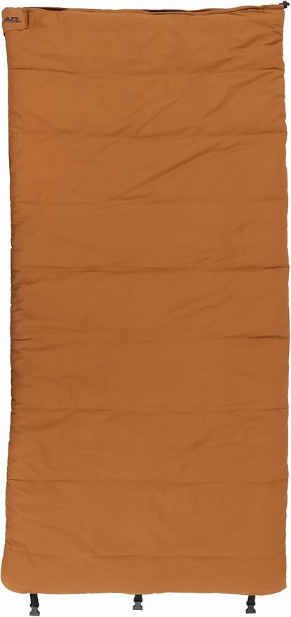 ALPS OutdoorZ Redwood -10°F Flannel-Lined Sleeping Bag with Cotton Canvas Shell Heavy-Duty Zippers Oversized Rectangle Design Cold Weather Camping &amp Hunting Gear