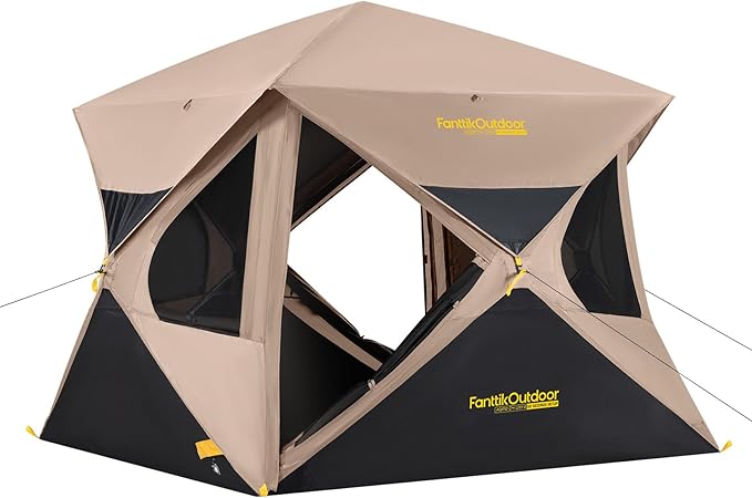 FanttikOutdoor Alpha C4 Ultra Camping Tent 4 Person Pop Up Instant Cabin Setup in 60 Seconds Portable Hub Tent with Rainfly &amp Windproof for Outdoor Camping &amp Overlanding