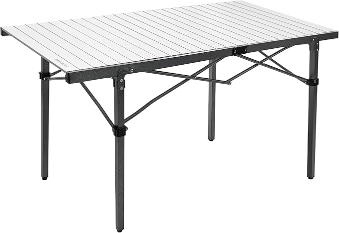 29.9 Tall Folding Camping Table for 2-6 Person 54.7 Large Aluminum Foldable Table Outdoor with Carry Bag
